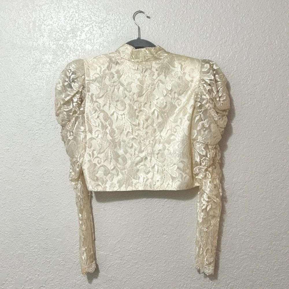 Vintage Gantos cropped lace bubble sleeve jacket - Picture 2 of 16